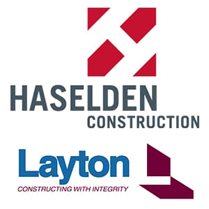 Haselden Construction and Layton Construction logos